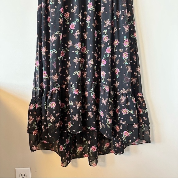 REBECCA Minkoff-Dainty Floral High Neck High Low Sleeveless Dress (Size:XS) - Picture 12 of 14